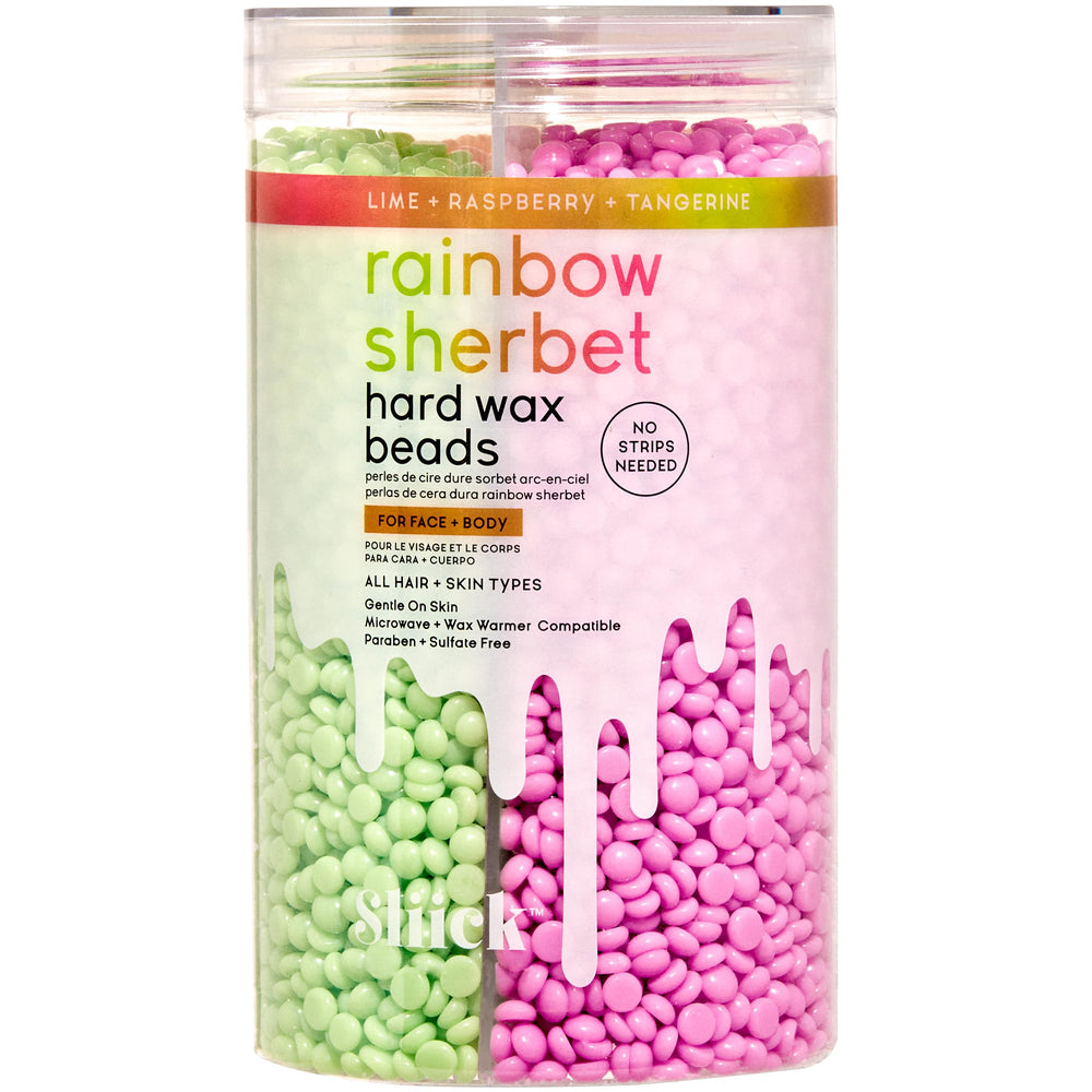 Sliick rainbow sherbet wax beads pack for at-home waxing and smooth skin.