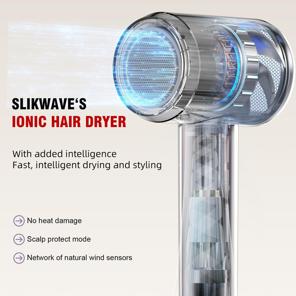 Slikwave Hair Dryer low EMF feature underlines reduced radiation benefits.