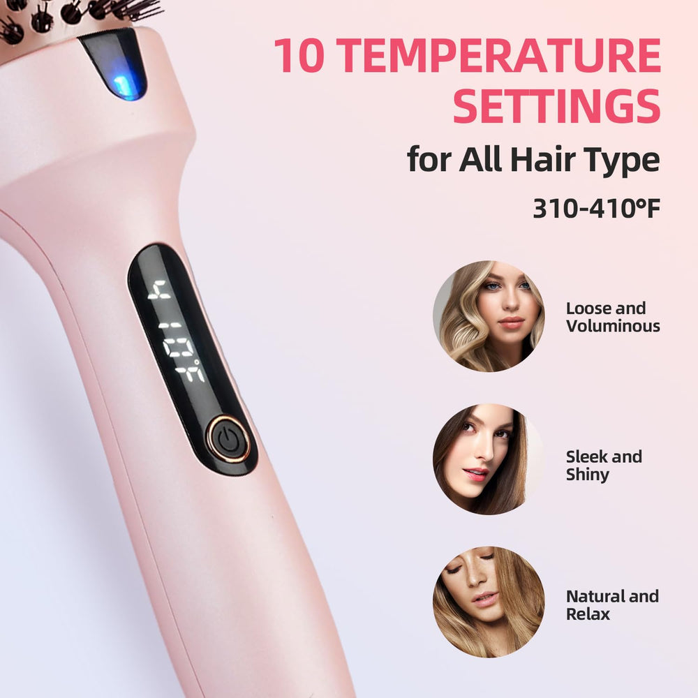 Slikwave infrared thermal brush dual-PTC heaters for even, quick heating.