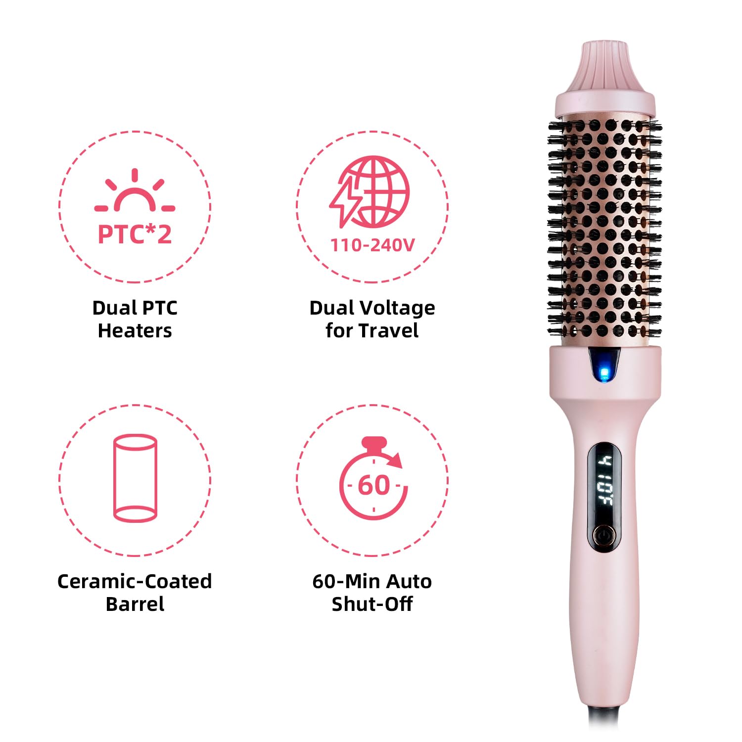 Slikwave infrared thermal brush travel-ready dual-voltage for styling anywhere.