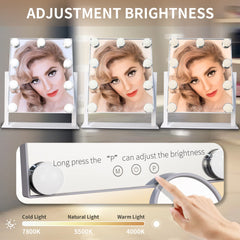 SLIMOON 10X detachable magnifier reveals fine details for precise liner and brow work.