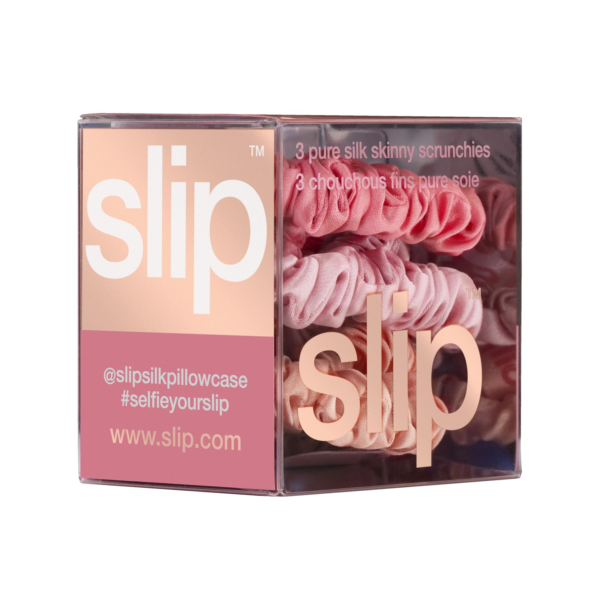 SLIP Amazon Exclusive Skinny Scrunchies candy offers versatile, soft texture for smooth updos and accessorizing.