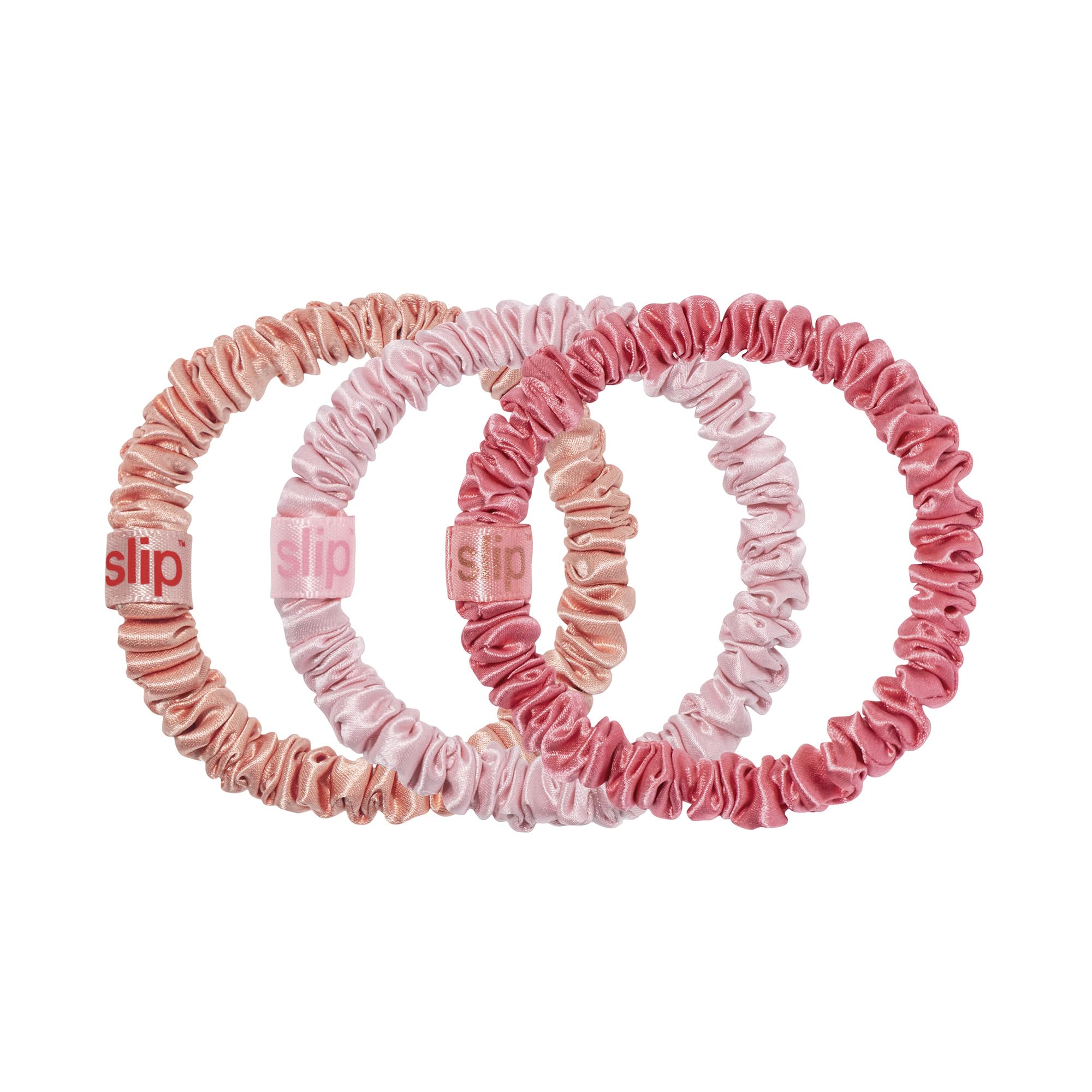 SLIP Amazon Exclusive Skinny Scrunchies peach highlight delicate-hair-friendly shine and anti-crease performance.