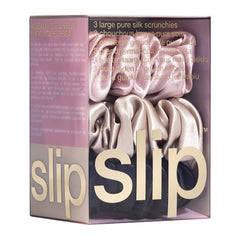 SLIP Large Scrunchie Multi texture close-up reveals smooth silk surface reduces friction.