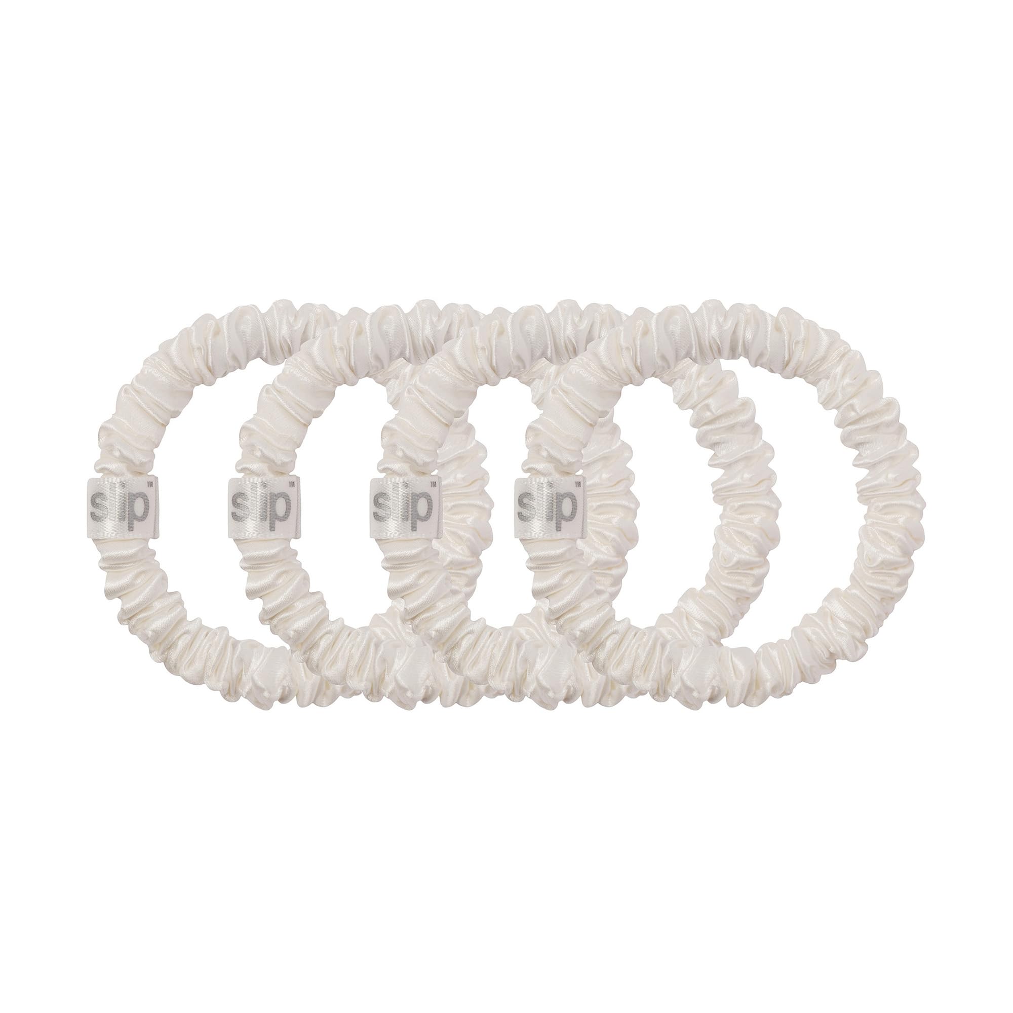 SLIP Skinny scrunchies demonstrates hair-tangle-free usage with gentle hold