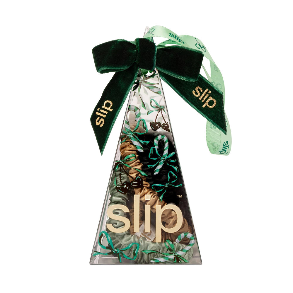 SLIP Skinny Scrunchies anti-crease protection illustration communicates hair-friendly design.