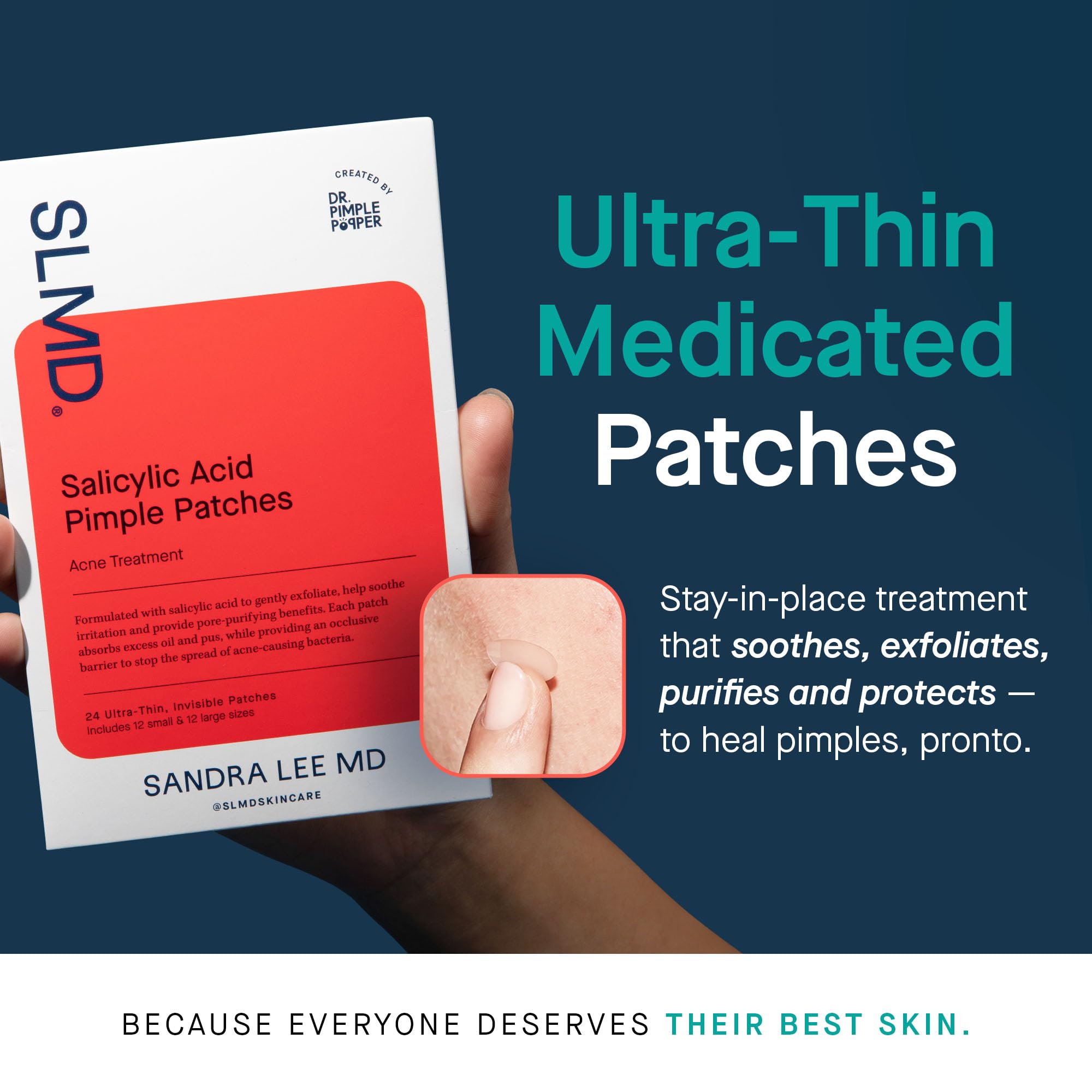 SLMD patches appear ultra-thin and transparent for discreet patching.