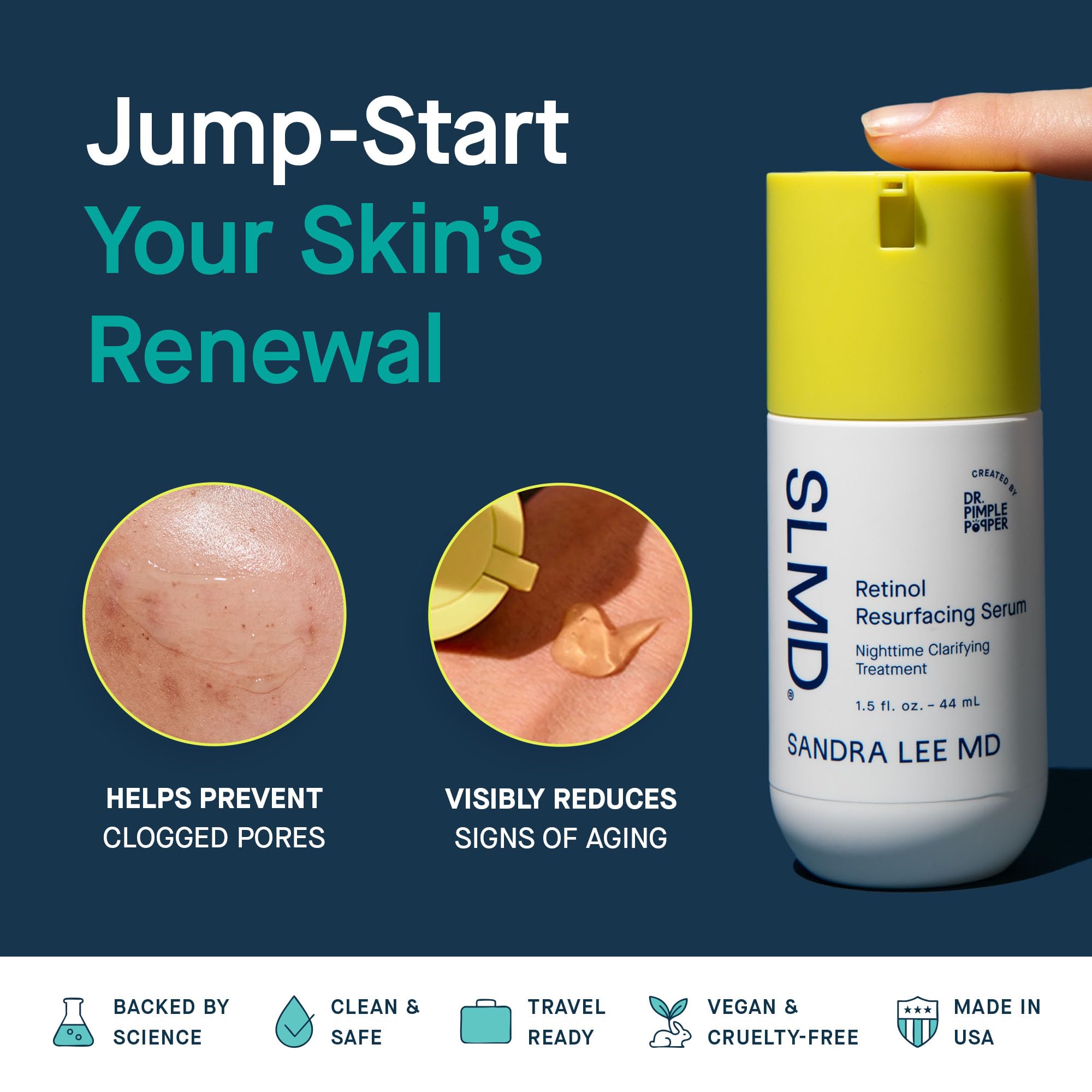 SLMD outer packaging showing the clarifying night treatment concept.