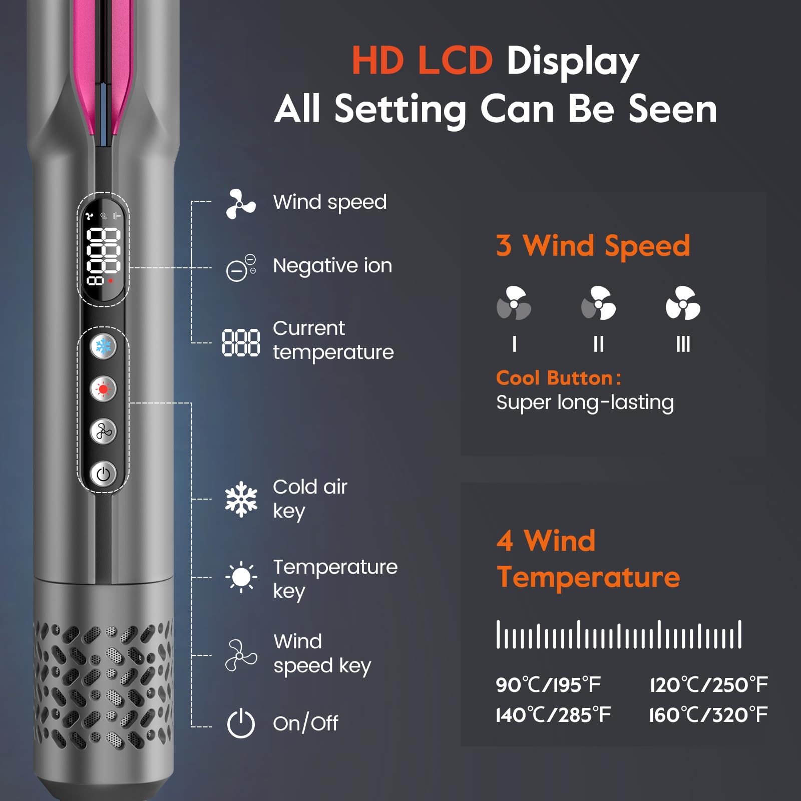 Slopehill 2-in-1 smart temp control tailors heat to hair type.