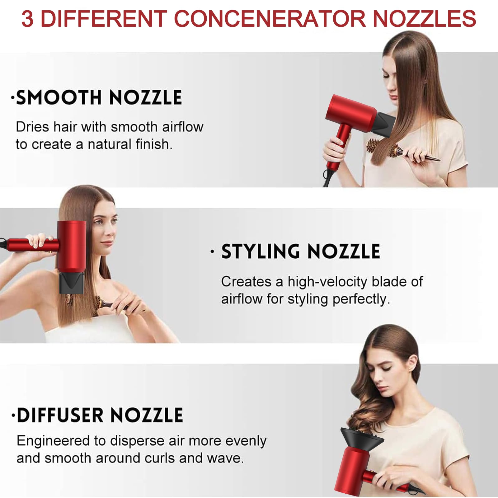 Slopehill Agate Red heat settings allow customized drying for different hair types