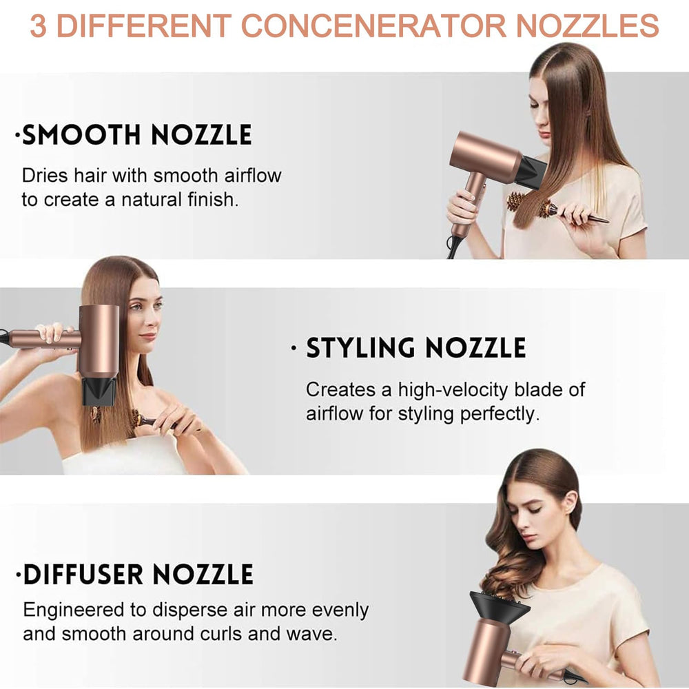 Slopehill Ionic technology close-up shows smooth airflow for frizz reduction during drying.