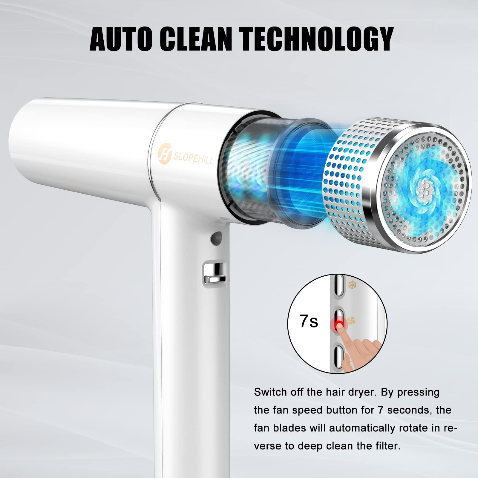 slopehill hair dryer LED display for precise temperature and speed control