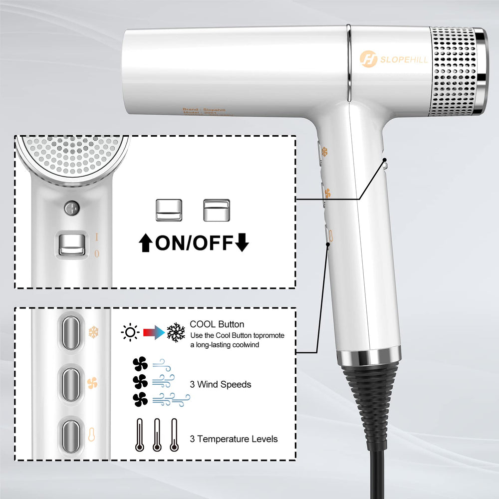 slopehill hair dryer using oxy active technology for balanced heat and moisture