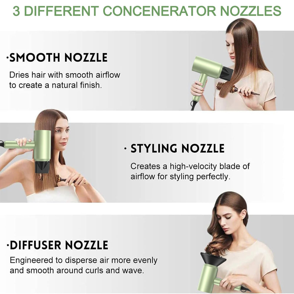 Slopehill ionic hair dryer rear angle showcases quiet operation and ergonomic grip