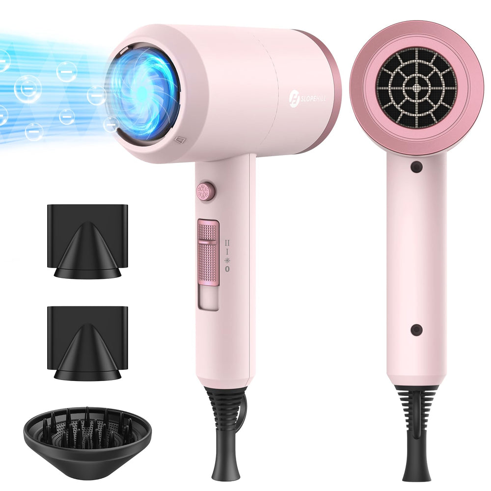 Slopehill professional ionic hair dryer viewed from side for sleek design and fast drying.