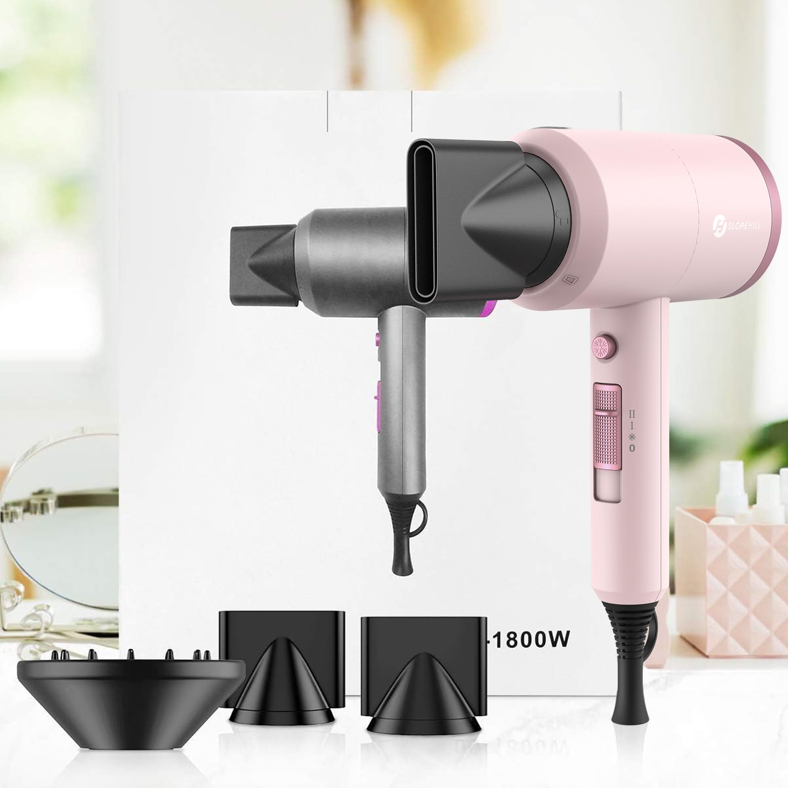 Slopehill diffuser attachment enables natural curl definition and even drying.