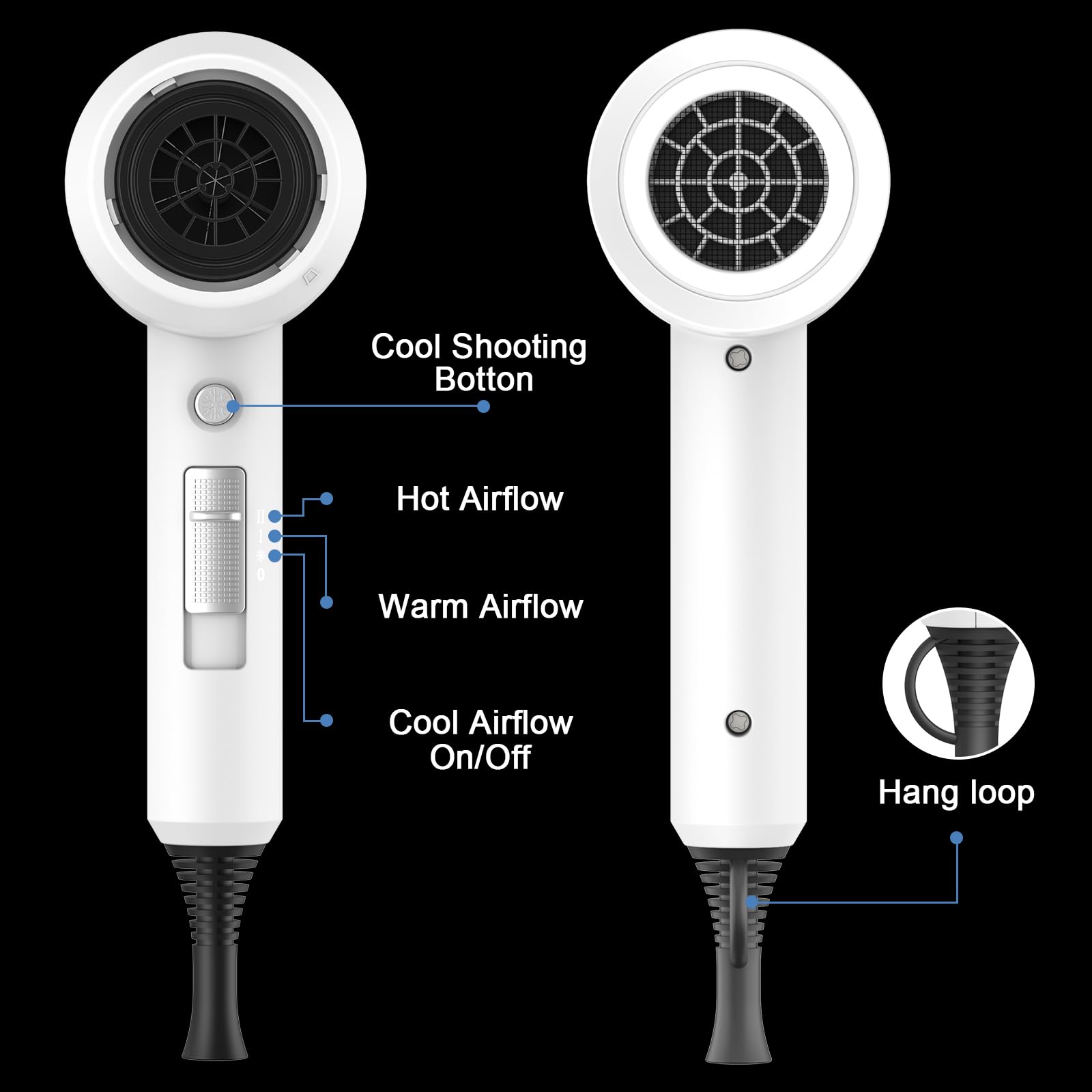 Slopehill Professional Ionic Hair Dryer diffuser attachment defines curls and waves.