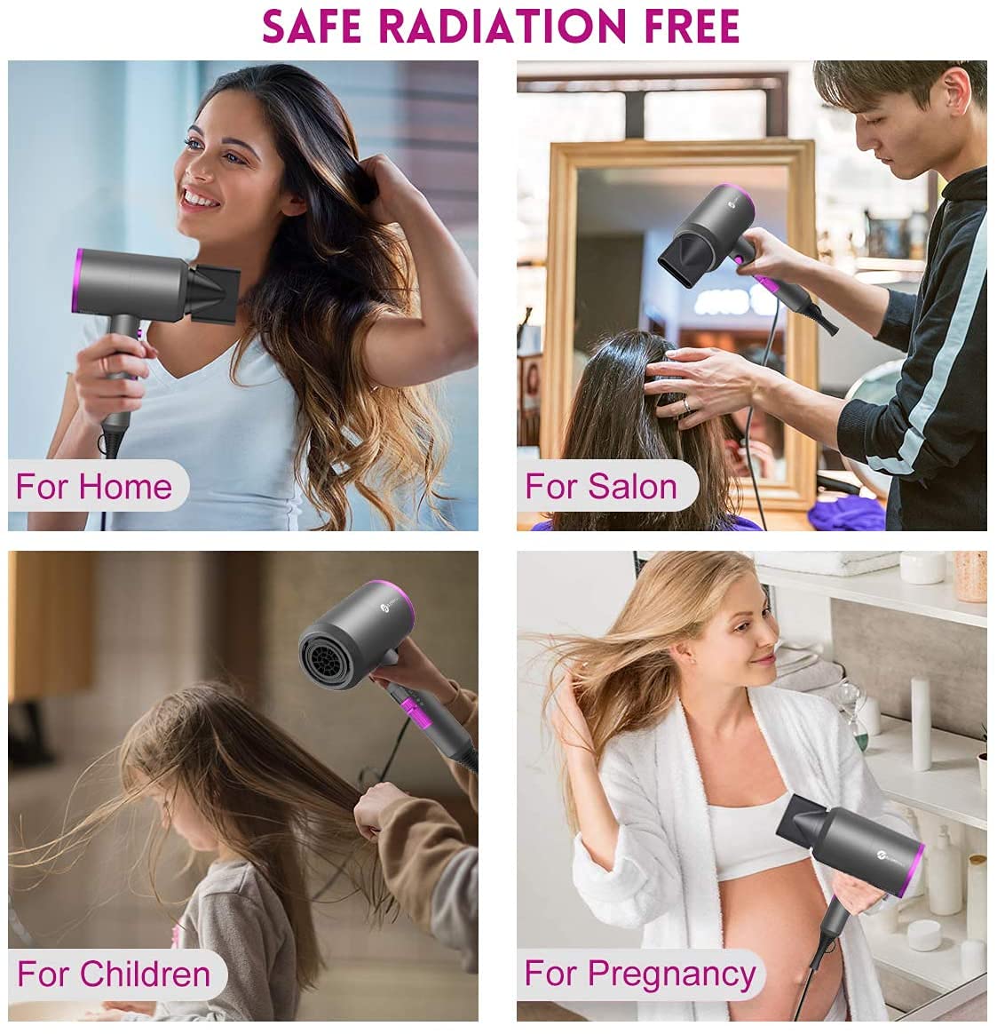 Slopehill professional ionic hair dryer for home, salon, and travel use