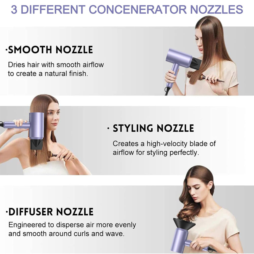 Slopehill ionic hair dryer in use delivering quick, even drying with minimized frizz potential.