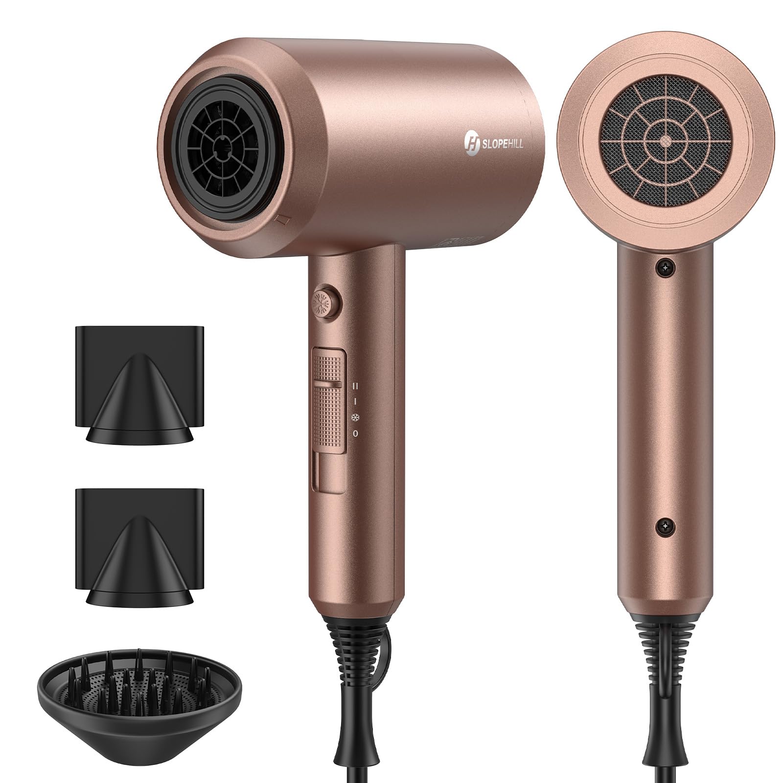 Slopehill Professional Ionic Hair Dryer in mocha mousse front view offers salon-grade home styling.