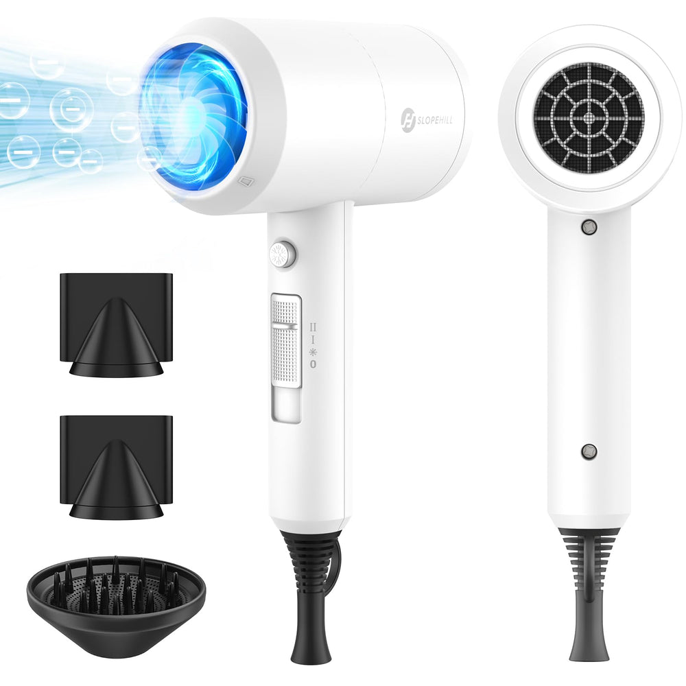 Slopehill Professional Ionic Hair Dryer motor-closeup shows powerful airflow for fast drying.