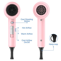 Slopehill ionic hair dryer pink compact design for fast, at-home drying.
