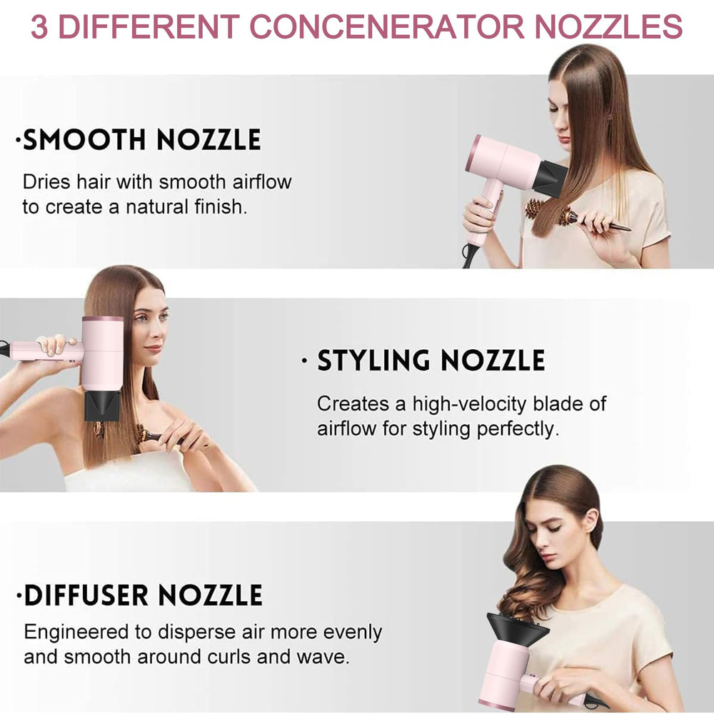 Slopehill hair dryer rose gold finish with pottery pink accent for stylish vibes and grip.