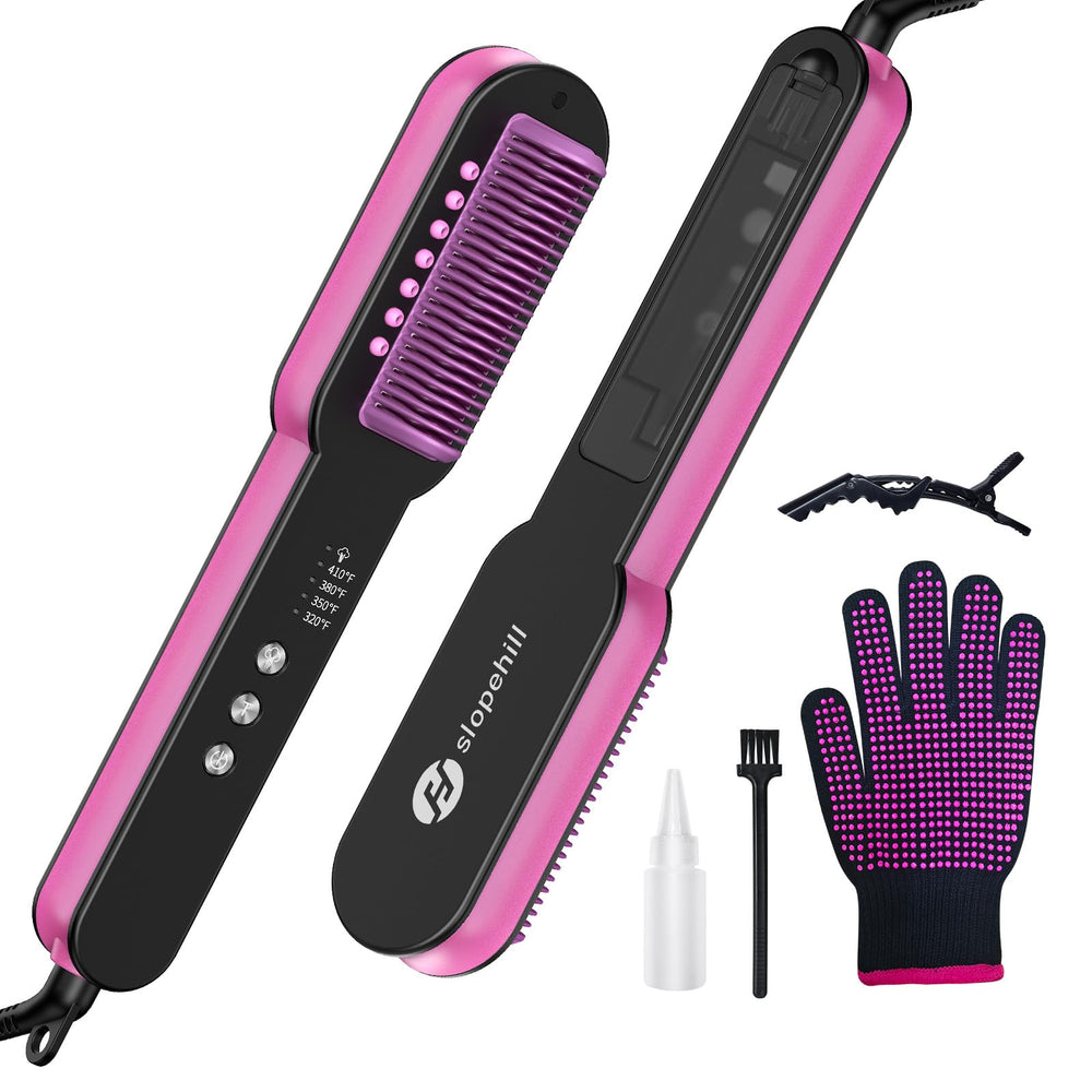 slopehill steam hair straightener brush steam tank open for easy refilling and even distribution.