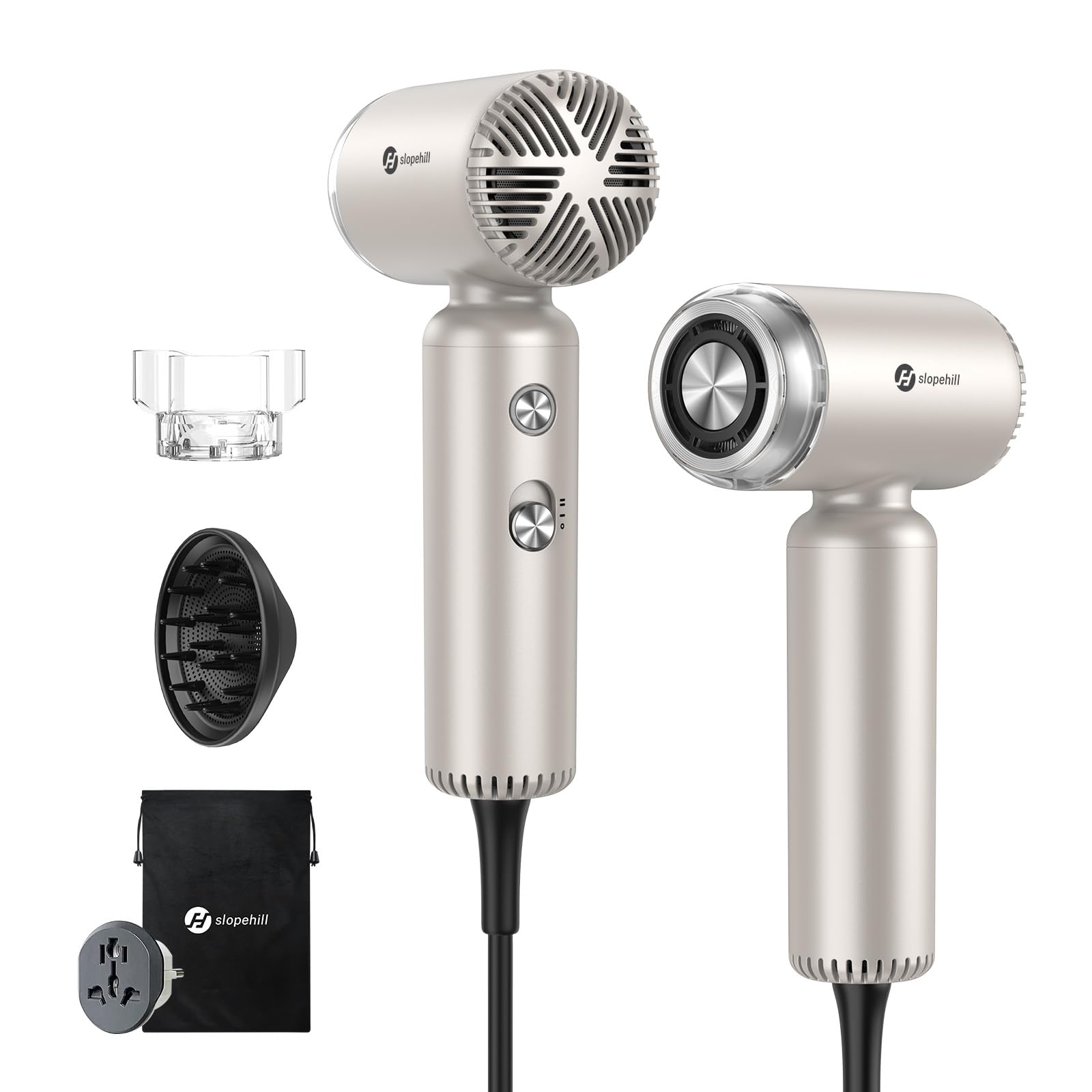 Slopehill Travel Dual Voltage Hair Dryer compact design for easy packing.