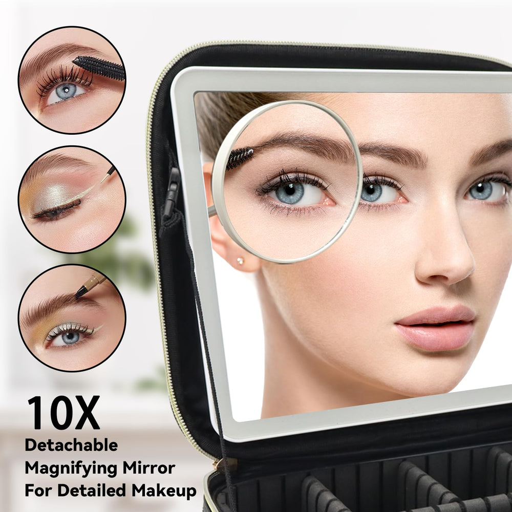 SLUMAZI travel makeup bag three light settings simulate different environments.