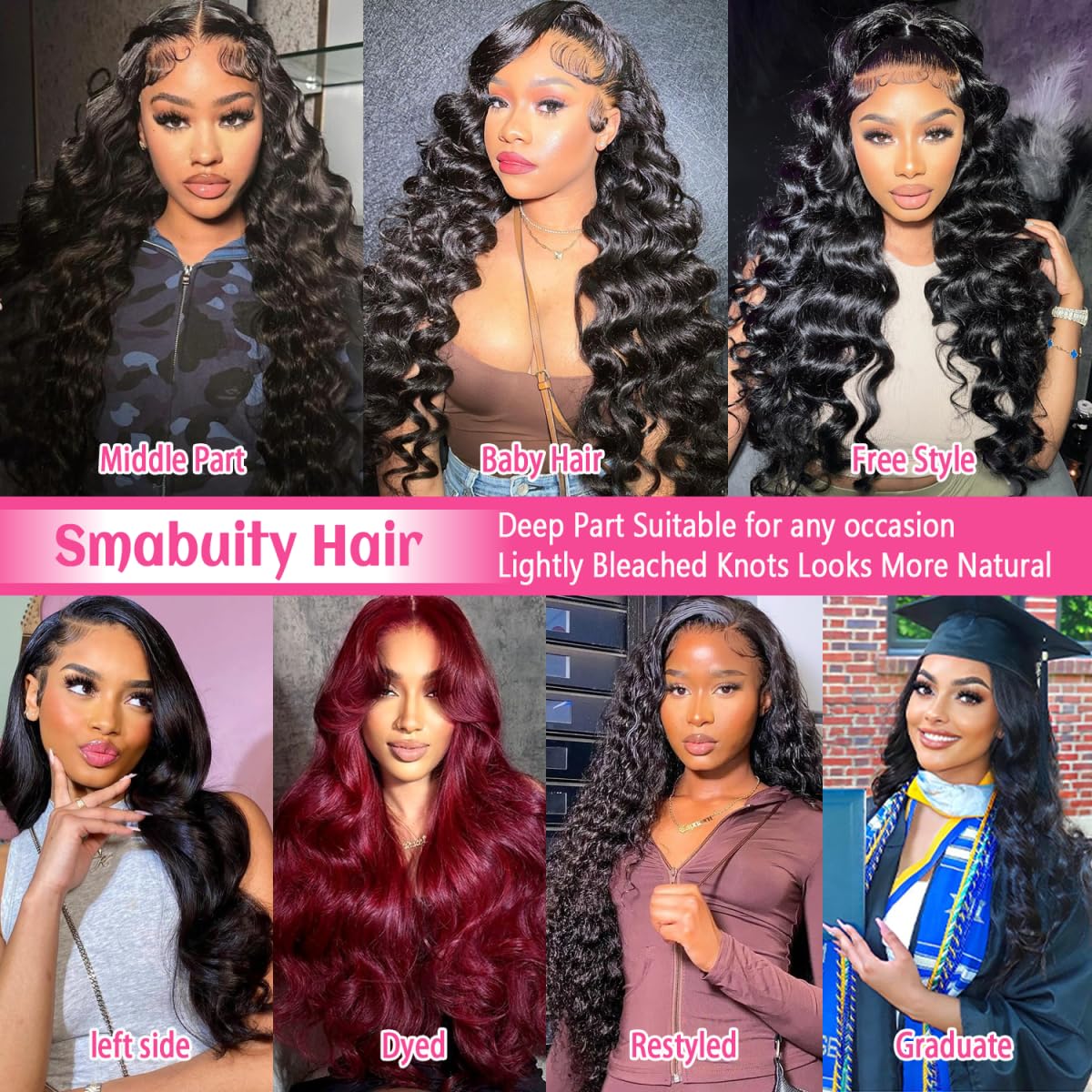 Smabuity virgin Brazilian hair close-up highlighting soft texture and durability.