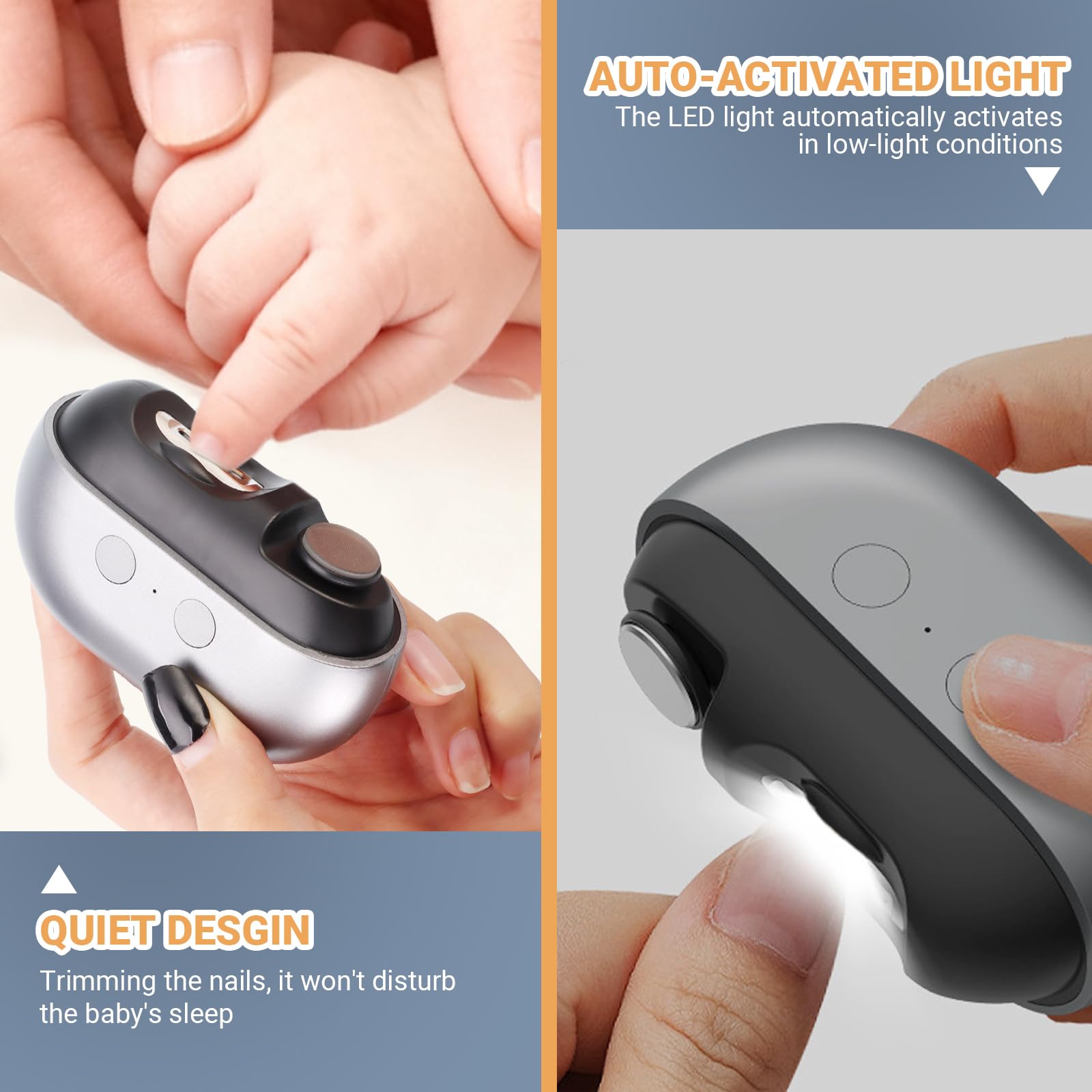 Smart Nail Clipper enclosed blade safety design prevents accidental contact during use.