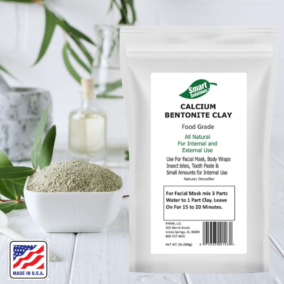 SMART SOLUTIONS calcium bentonite clay face-mask-application demonstrates pore cleansing and smoother skin.
