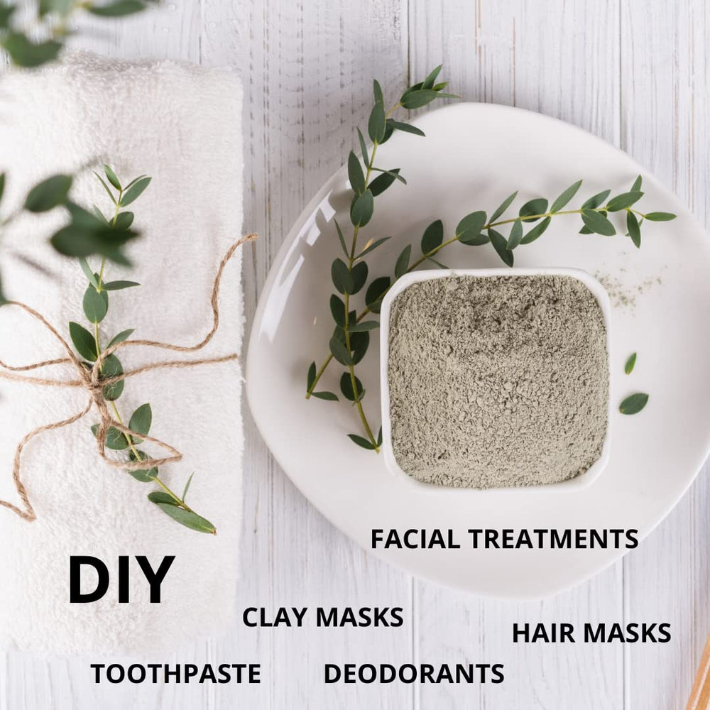 SMART SOLUTIONS calcium bentonite clay paste-mix shown for silky facial masks.