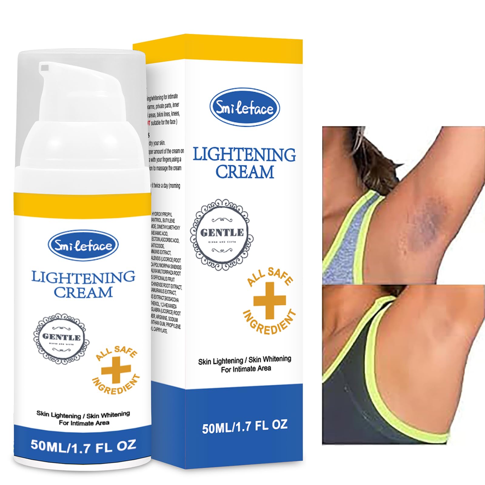 SMILEFACE knees elbows cream close-up illustrating smooth finish on joints.