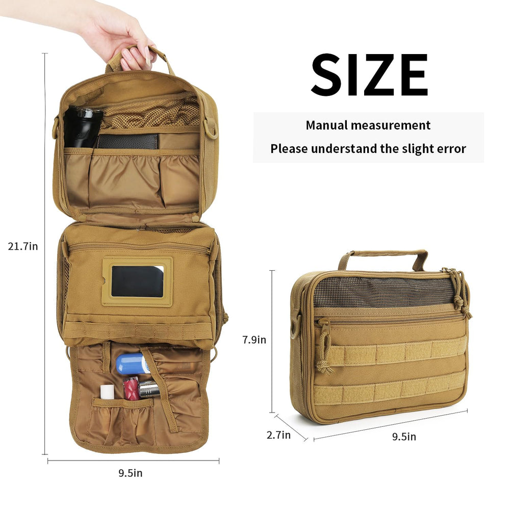 SMONT large-capacity toiletry bag holds body wash, toothbrush, and razors.