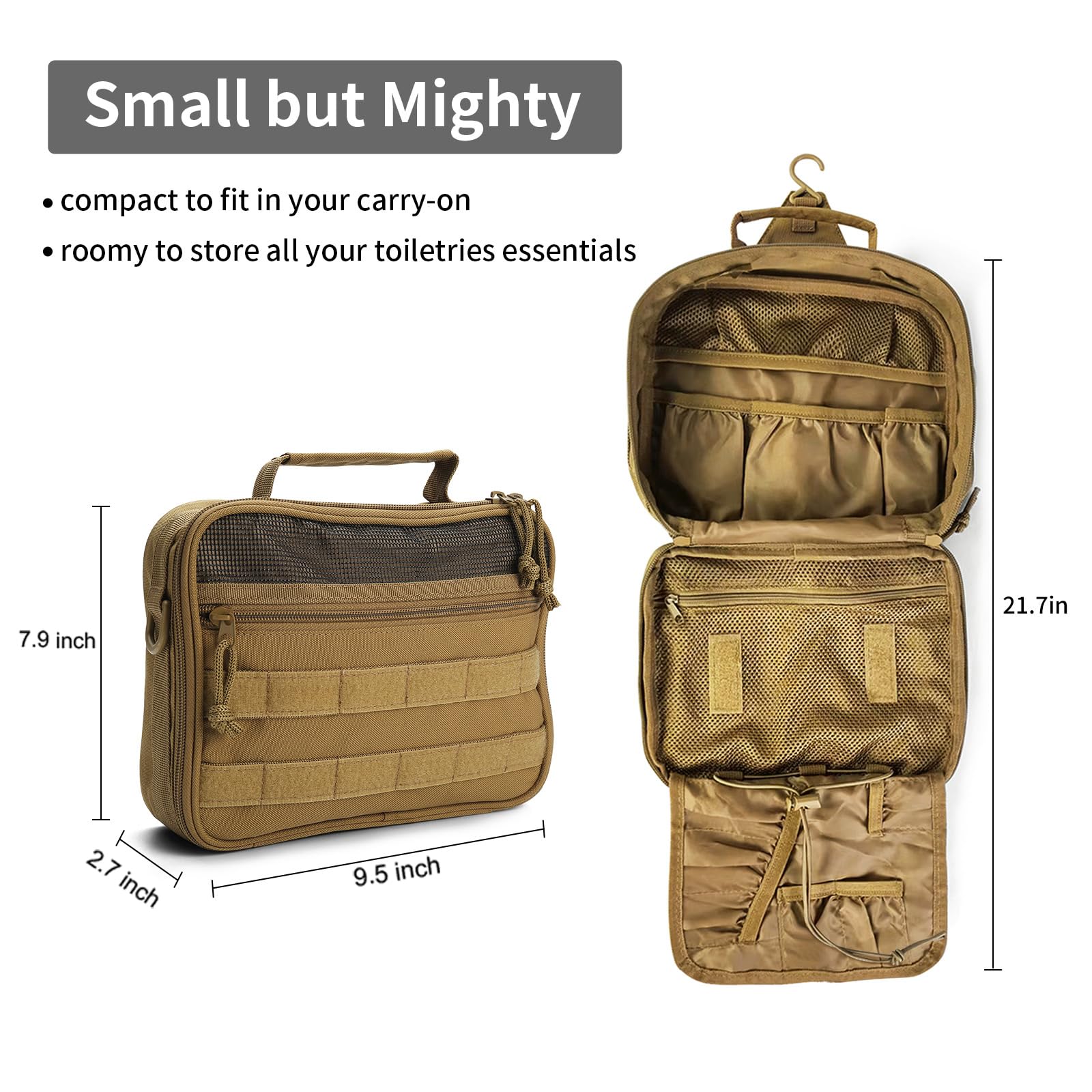 SMONT Toiletry Bag leak-proof wet/dry compartment protects contents on the go