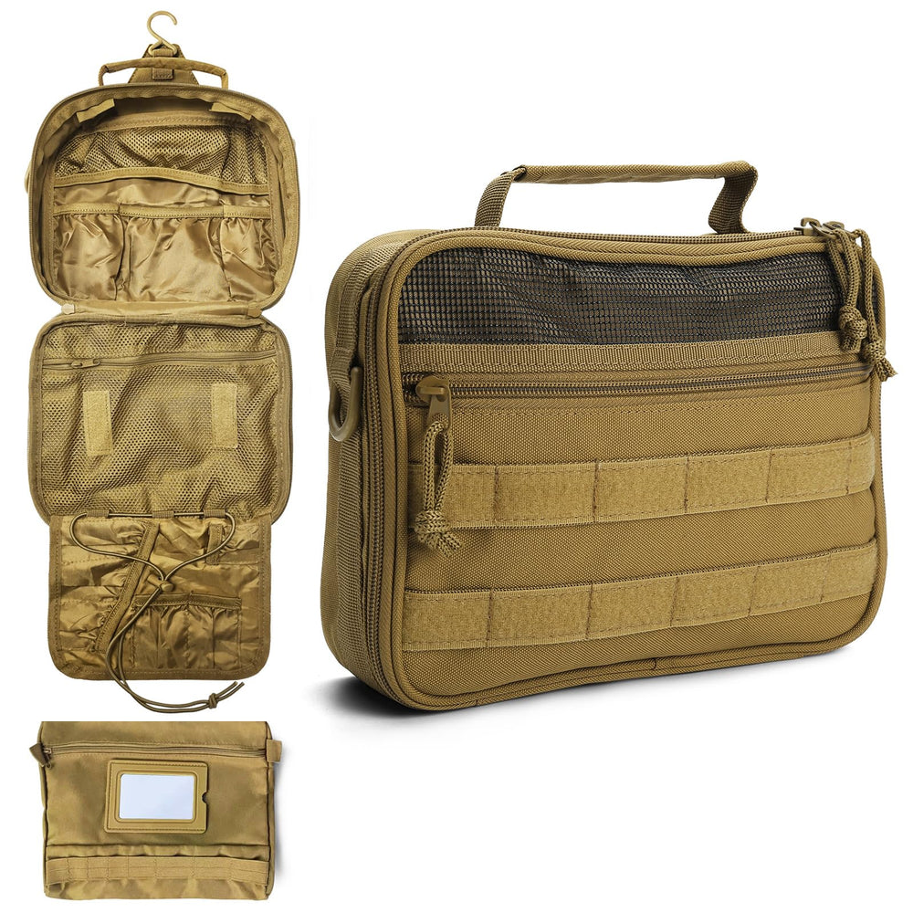 SMONT Toiletry Bag for Men front view showing compact, organized Dopp Kit design for travel.