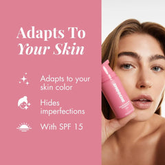 smooche on model fair skin demonstrating natural shade match