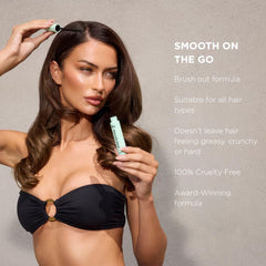 Smooth Stick brows-flyaways demonstrates fast control for frizz-free brows.