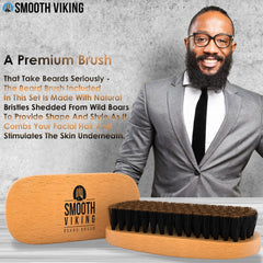 Smooth Viking beard brush applies oil and balm with even distribution for smoother beard.