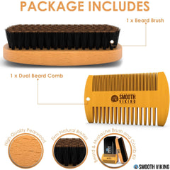 Smooth Viking Beard Care boar bristle beard brush promotes even oil distribution