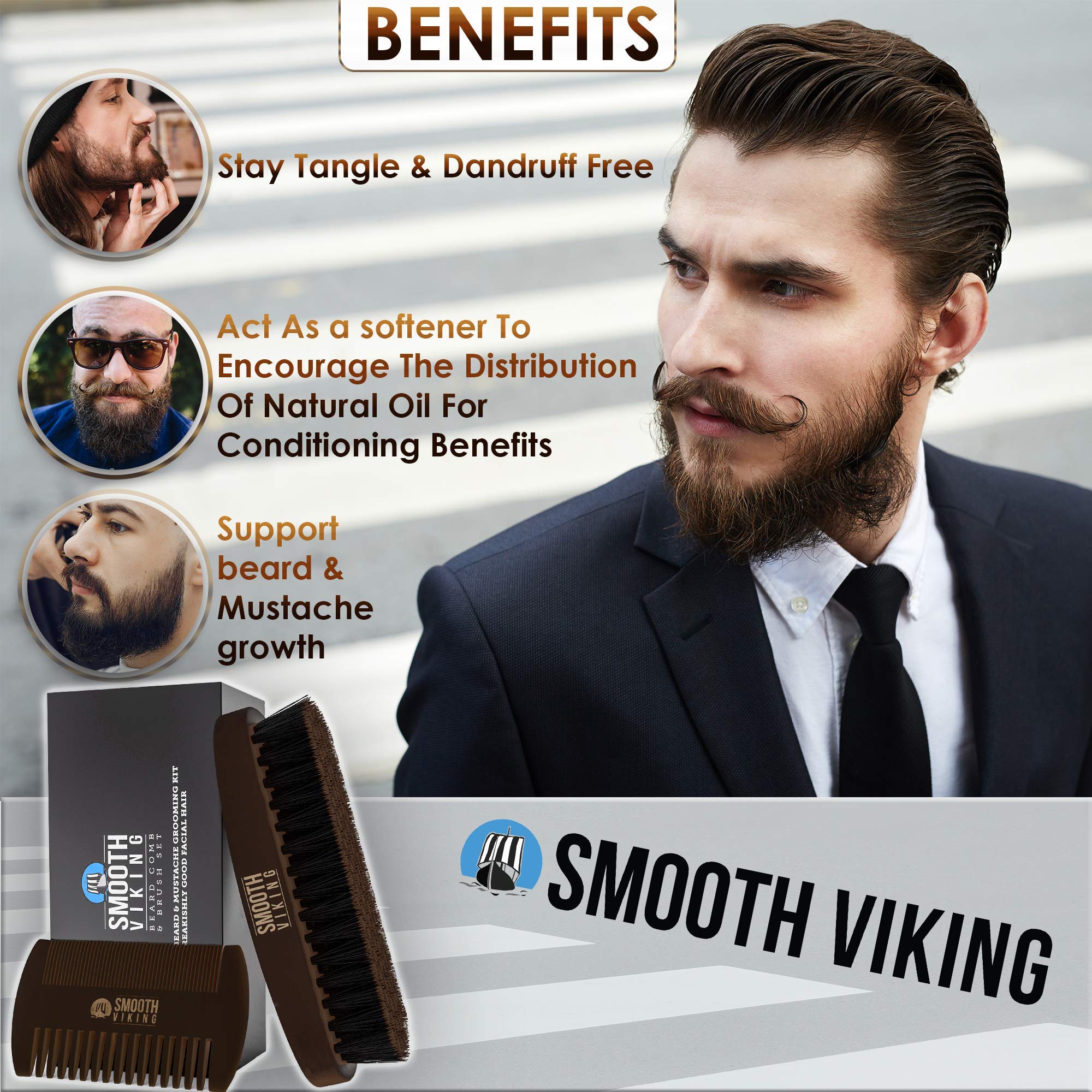 Smooth Viking beard set packaging features premium presentation for gifting and daily use.