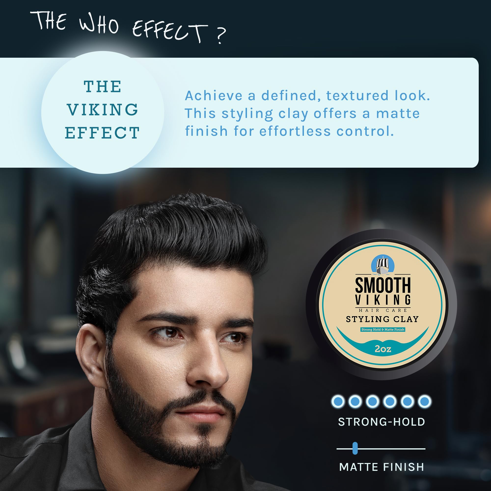 Smooth Viking hair clay application on damp hair demonstrates even distribution