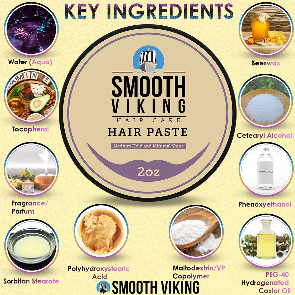 Smooth Viking Hair Paste bottle 2oz ready for on-the-go grooming.