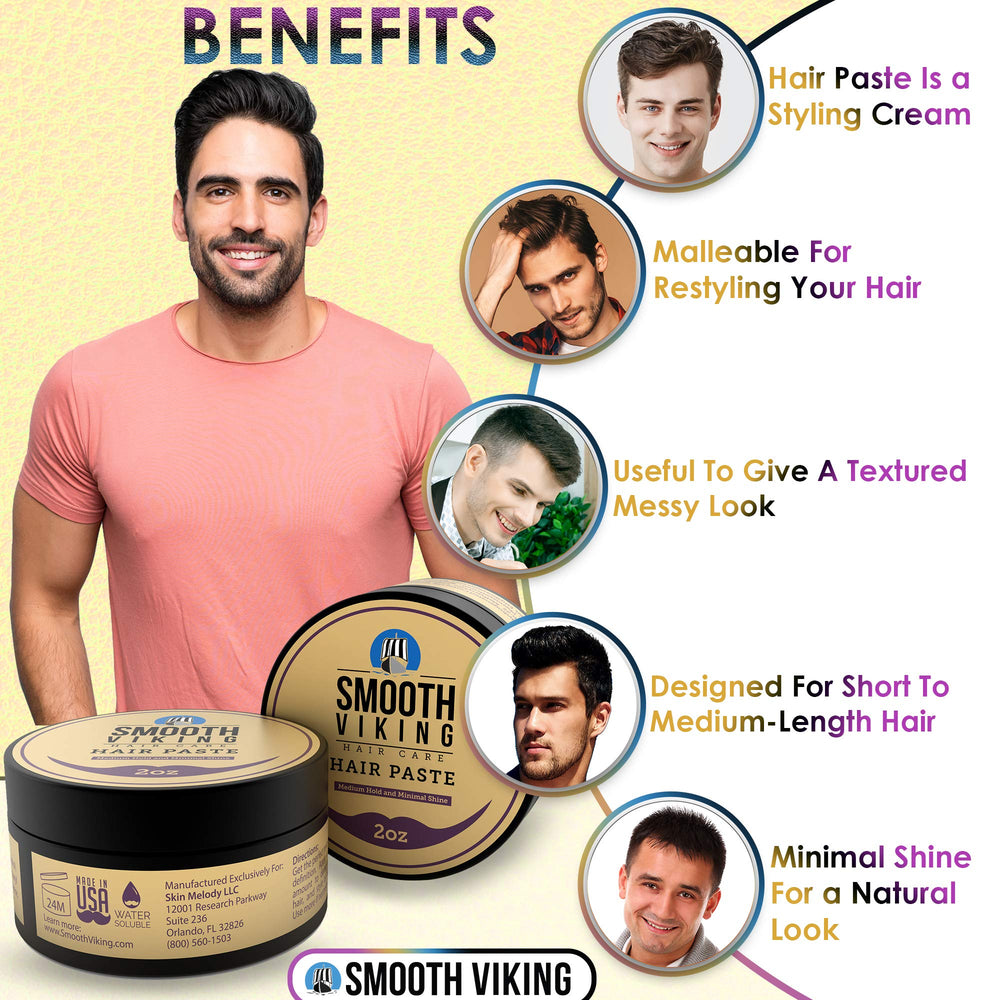 Smooth Viking Hair Paste hands applying the product for versatile styling.