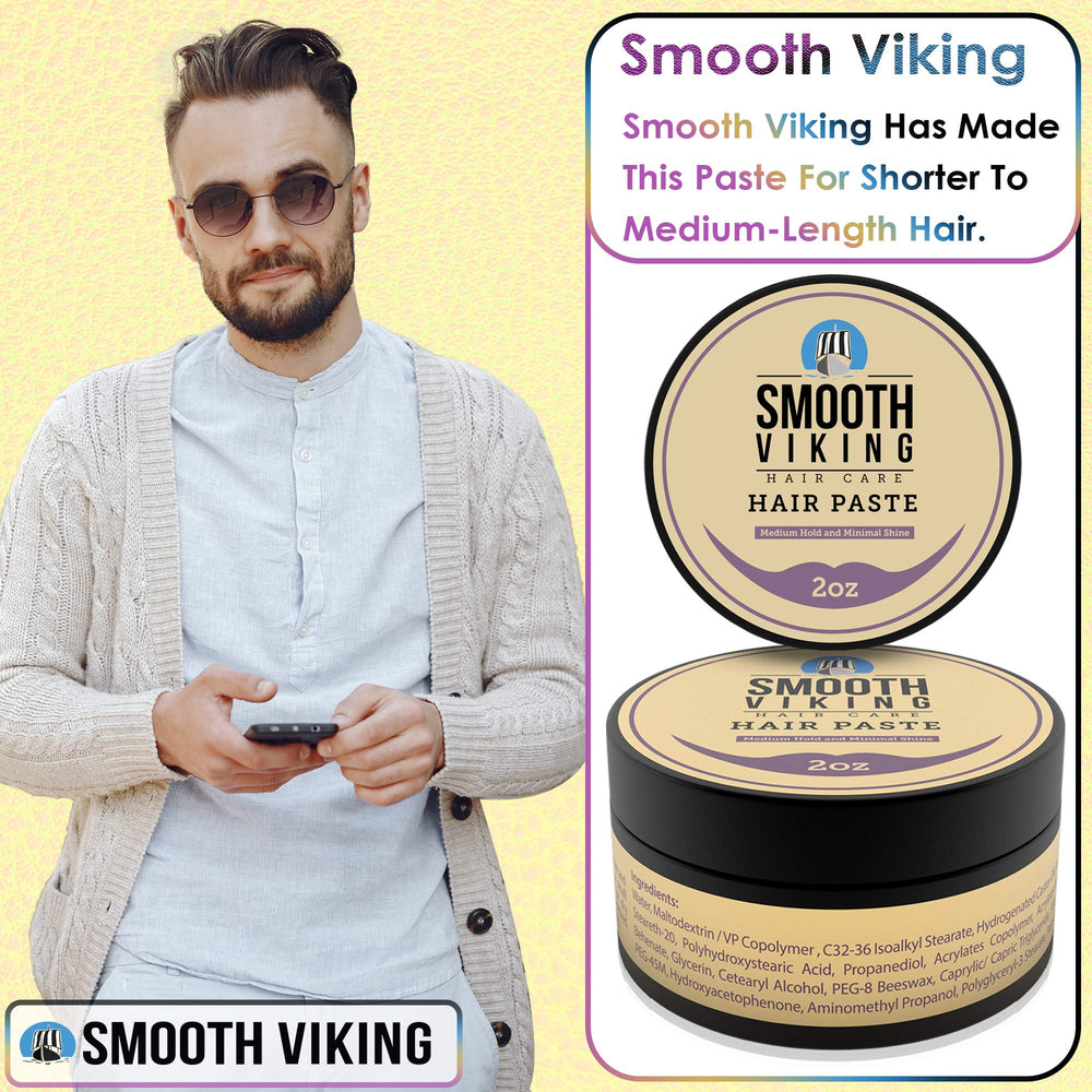 Smooth Viking Hair Paste natural scent enhances everyday grooming routine.