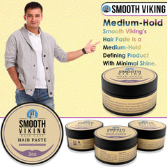 Smooth Viking Hair Paste textured hairstyle demonstrating flexible matte finish.
