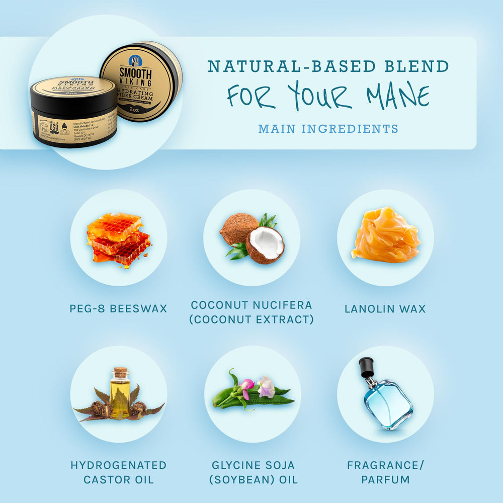 Smooth Viking Hydrating Fiber Cream used on damaged hair for improved manageability.