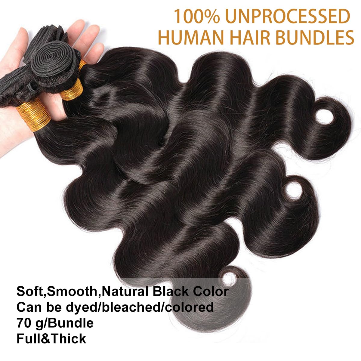 Smoothair body wave bundles 18 inch pack delivers extended length with bouncy, shiny weft.